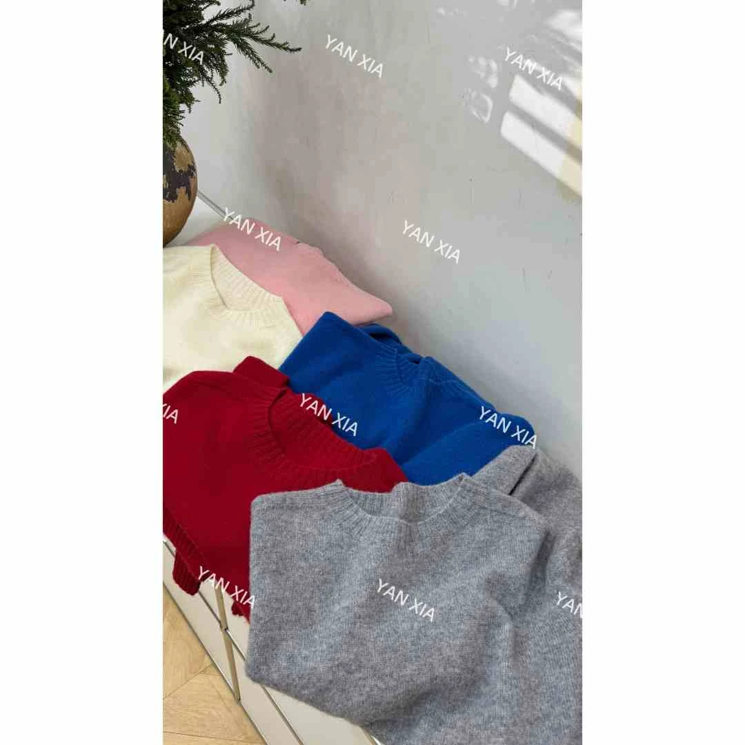 ”暖蜜糖“ 新年快乐 山羊绒+绵羊毛一线成衣高品质百搭毛衣 W-819