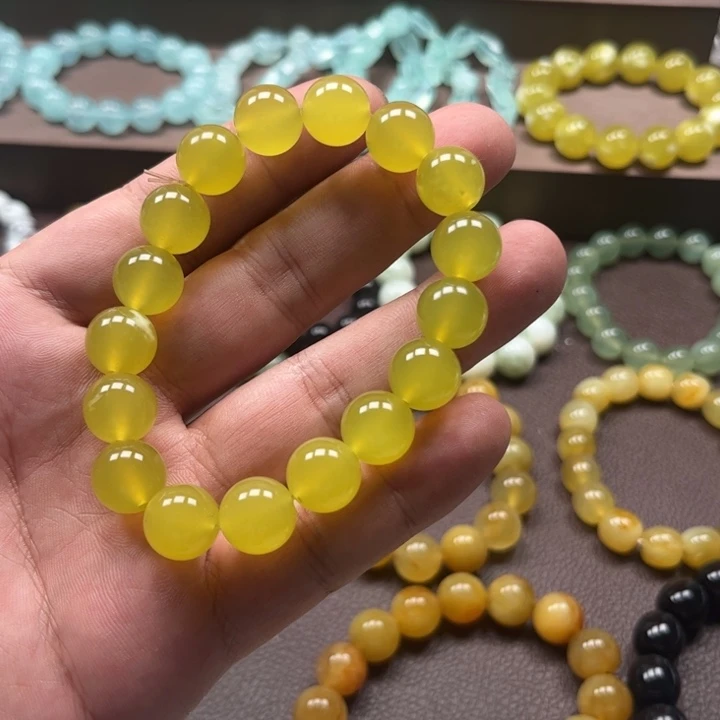 合金蛇纹石玉手链