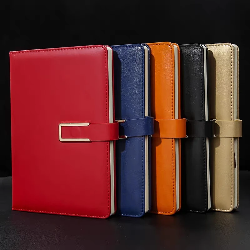 1-1 A5光面搭扣平装本/3本，5本 横线内页 80张 旧日历 颜色随机