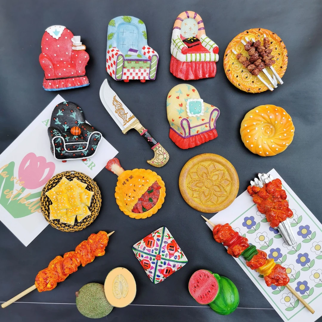 新疆风情民族立体仿真磁性树脂冰箱贴特色旅游纪念品适合多场合送