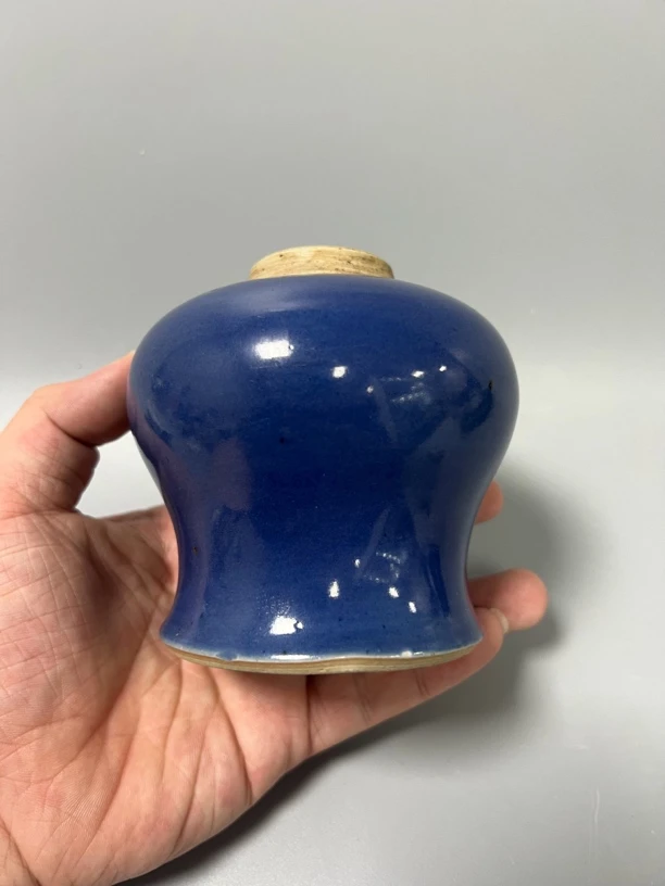 陶瓷工艺品蓝釉天字罐