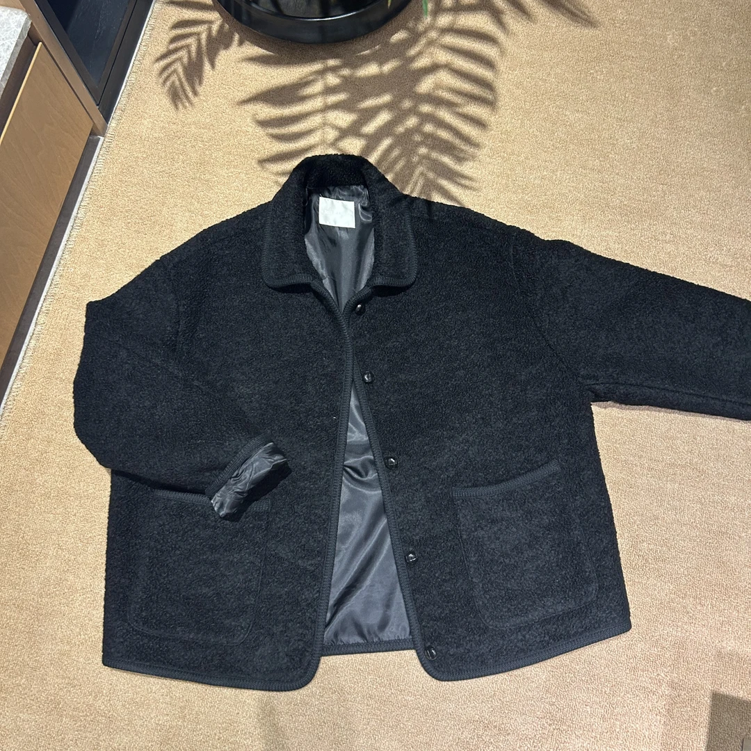 Julia姐姐】黑色翻领67%羊毛外套