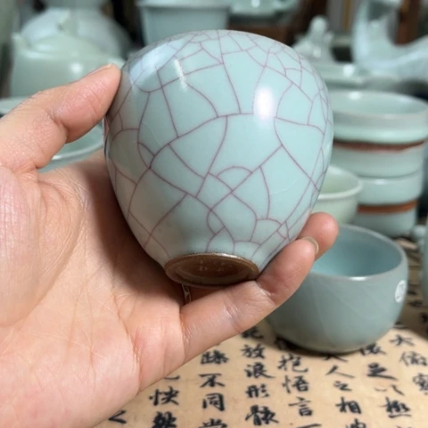 亮***晶北宋官窑瑕疵主人杯