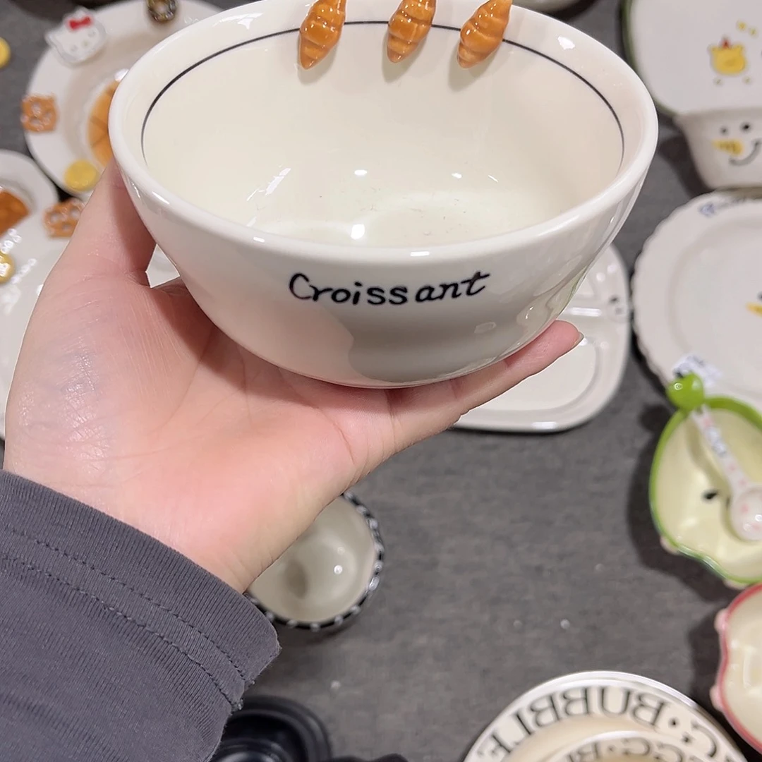 面包浮雕碗陶瓷餐具5寸