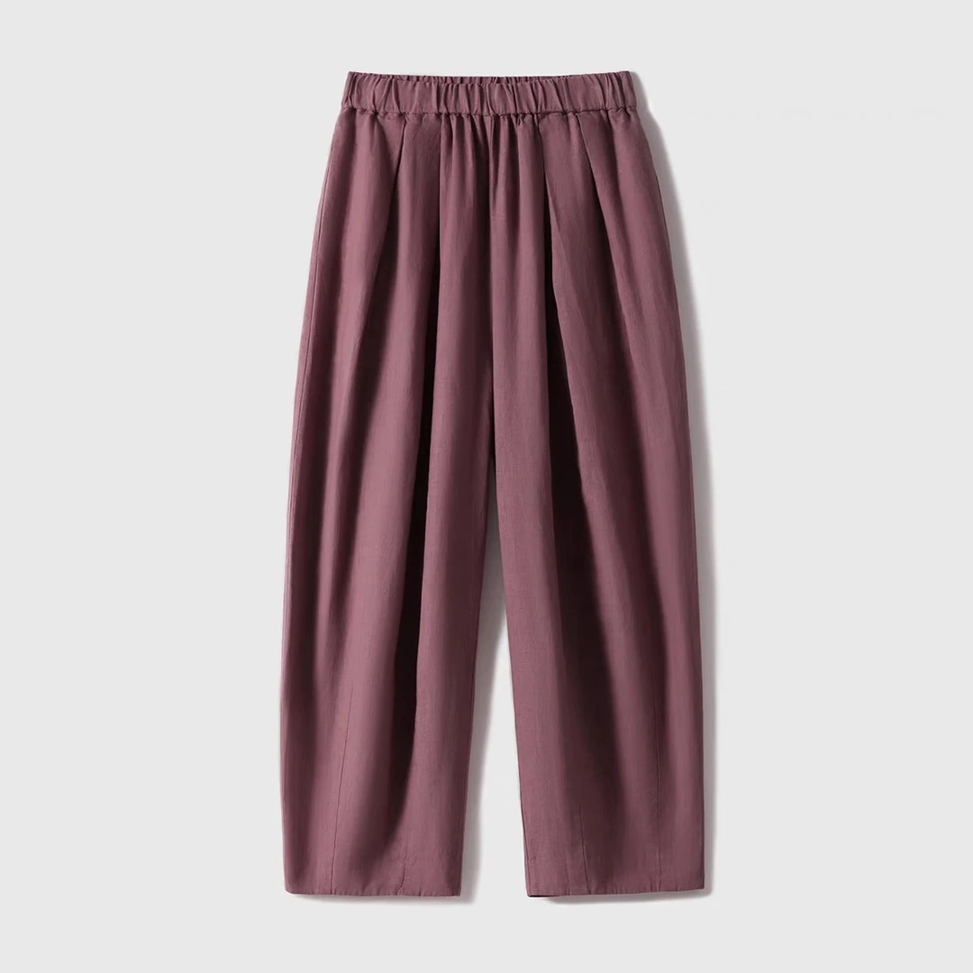 【宅】【小个子】亚麻气球裤夏季女裤外穿宽松C05K18