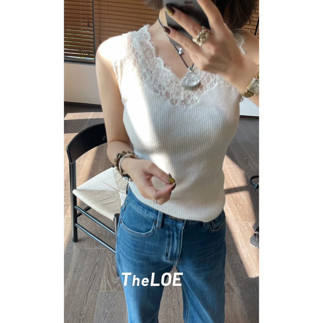 TheLOE/【超级好穿人手二件羊毛背心】蕾丝领内搭背心#LE-YZ5110