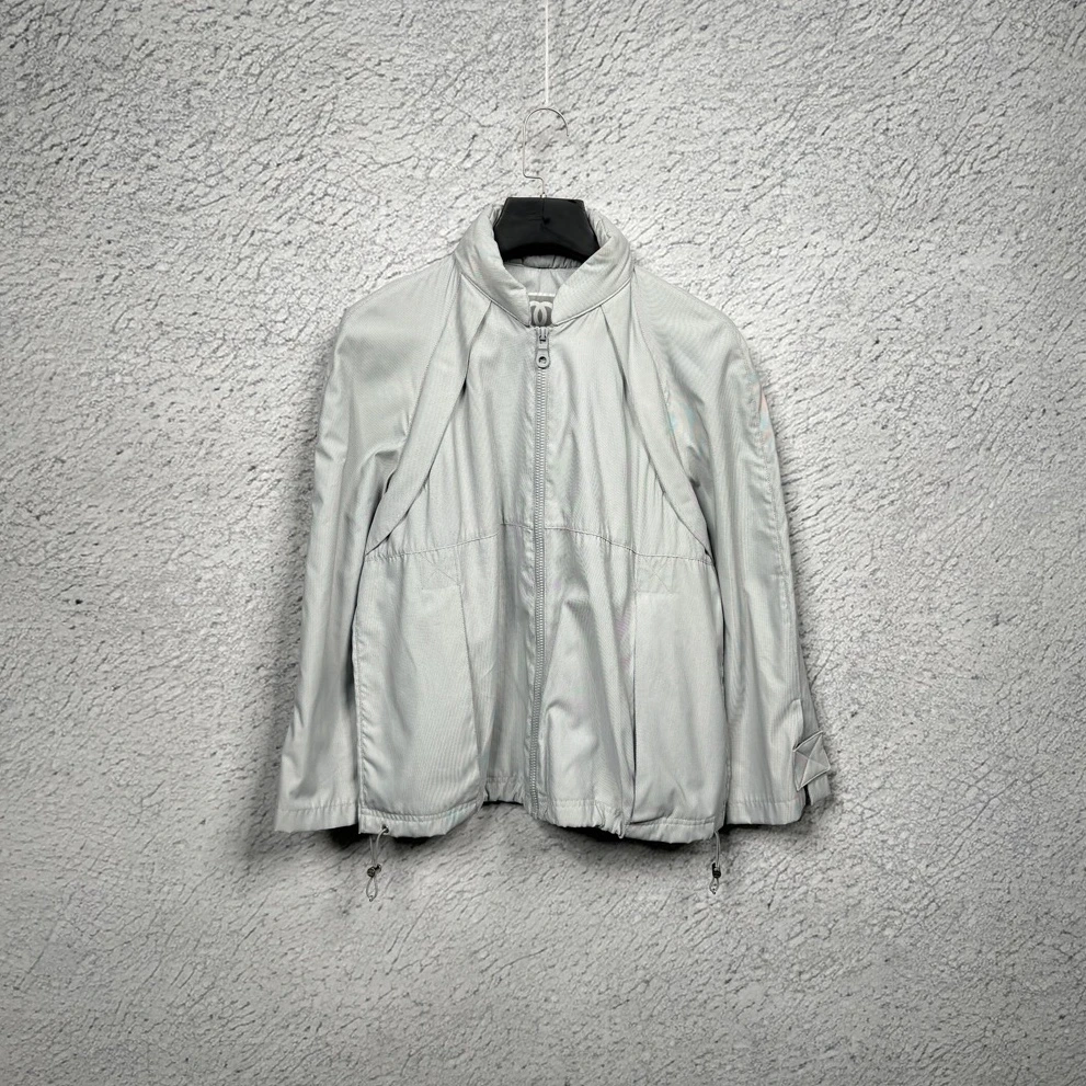 99新 Chanel/香奈儿 灰色方标Logo冲锋衣外套/42码