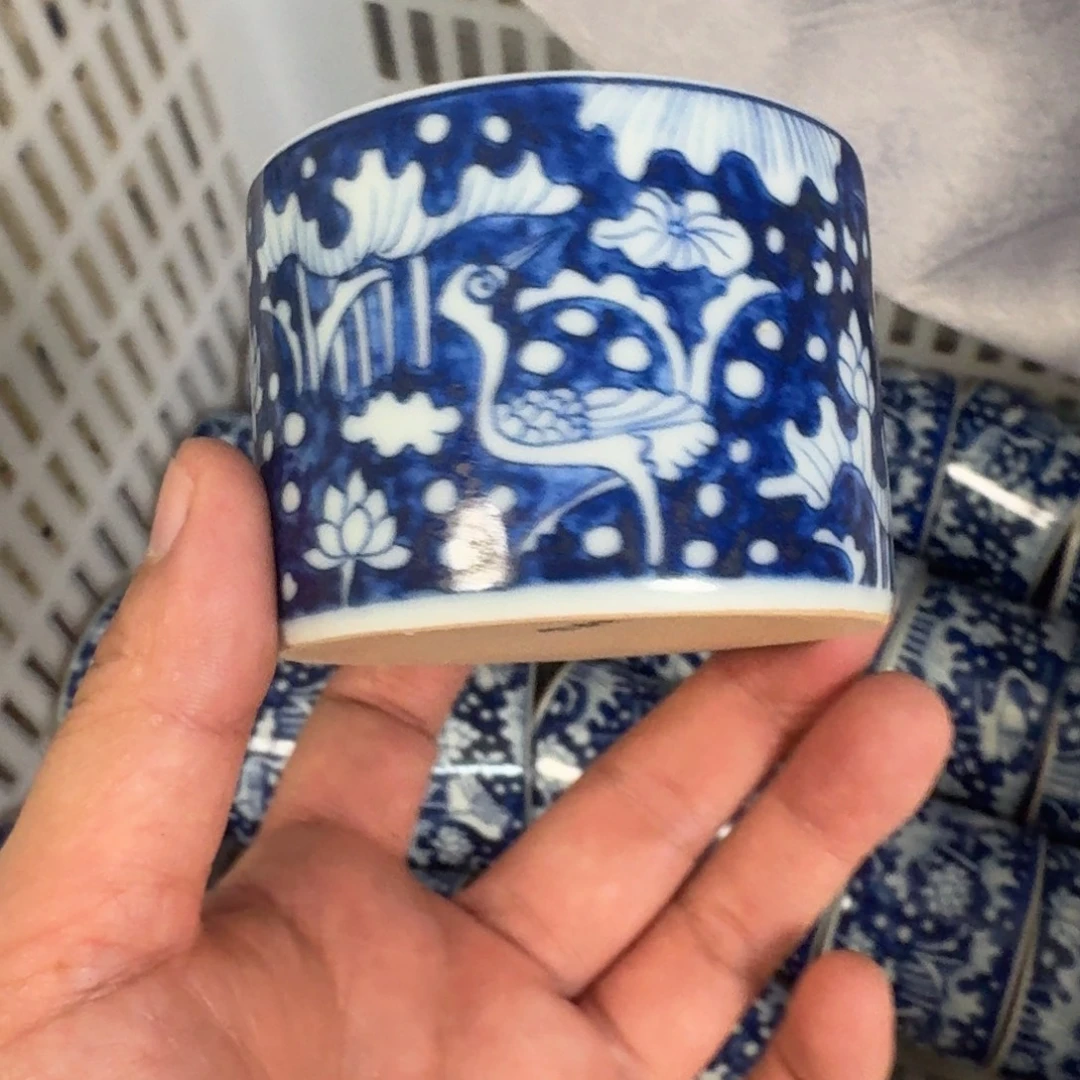 杯青花一路连科大直口杯