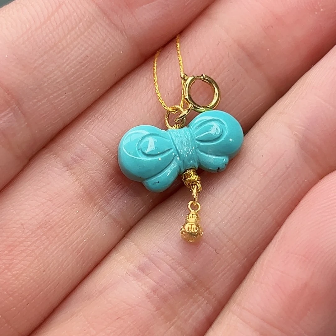 绿松石珠宝奇石18K金镶嵌