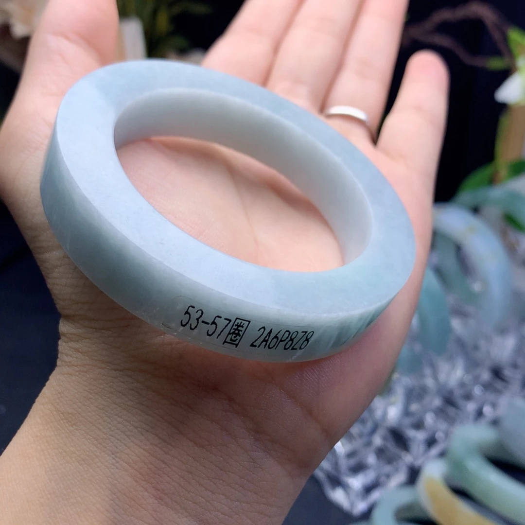 未镶嵌翡翠手镯定制翡翠53-57