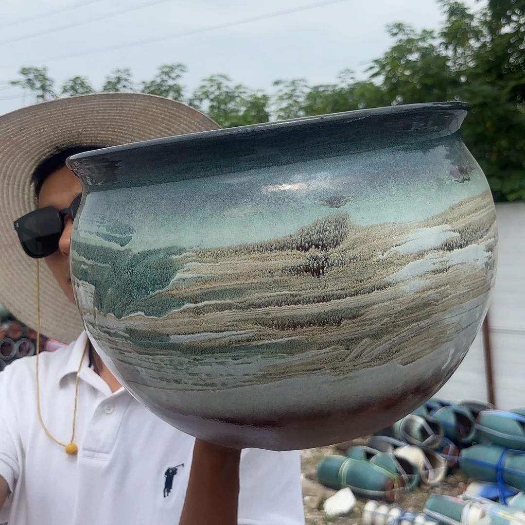 青山水画微瑕口径32高度24