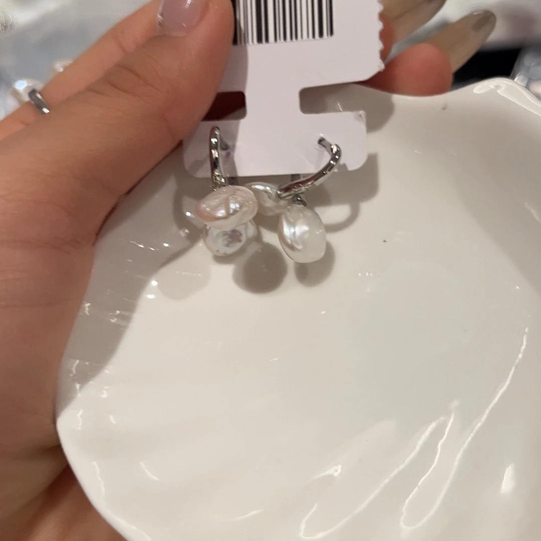 合金淡水珍珠耳饰