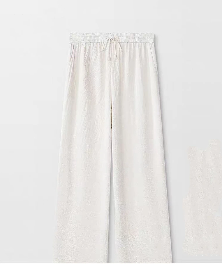 253075-Lr25春新款云雾丝阔腿休闲裤女