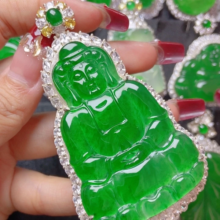 翡翠颈饰银S925镶嵌