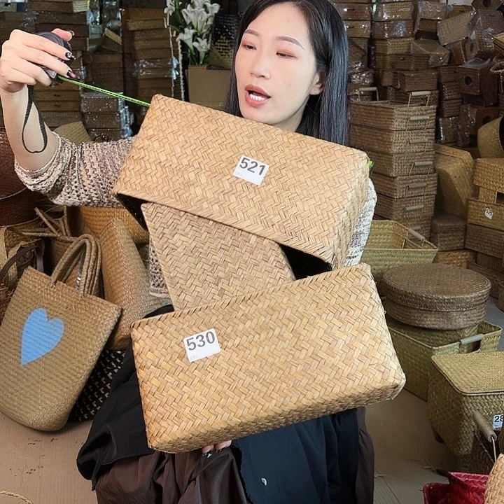 草编包/草编收纳盒带瑕疵