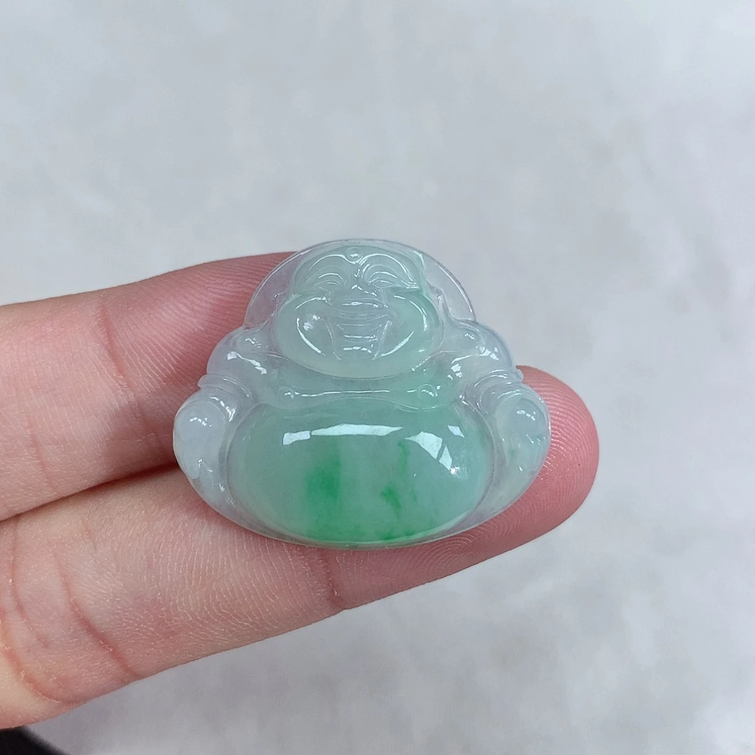 翡翠未镶嵌颈饰飘阳绿佛公