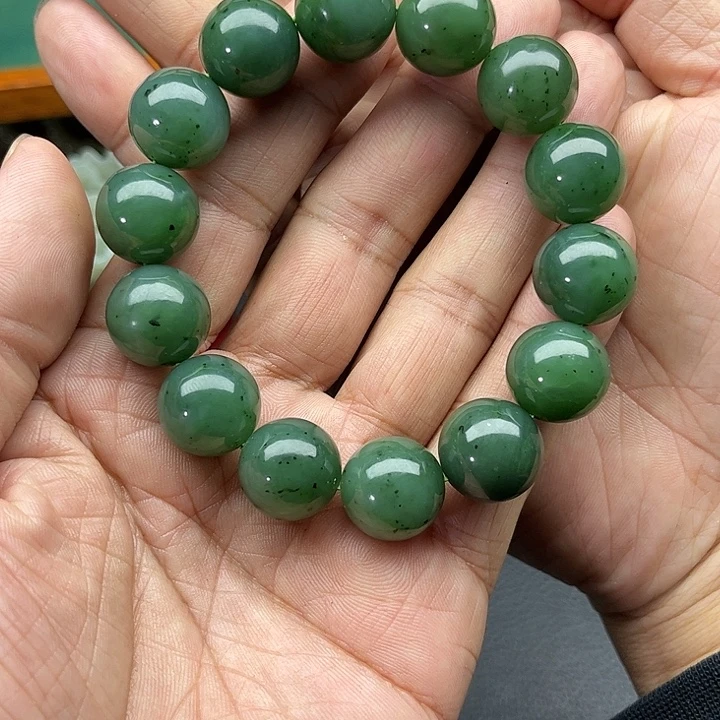 心***。和田玉未镶嵌手链俄罗斯碧玉手串卡16