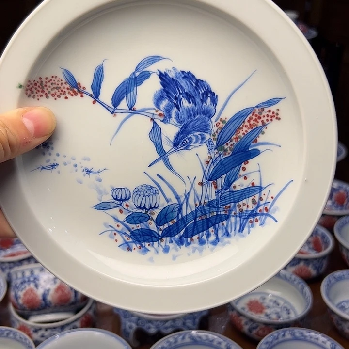 青花釉里红丹翠壶承微瑕