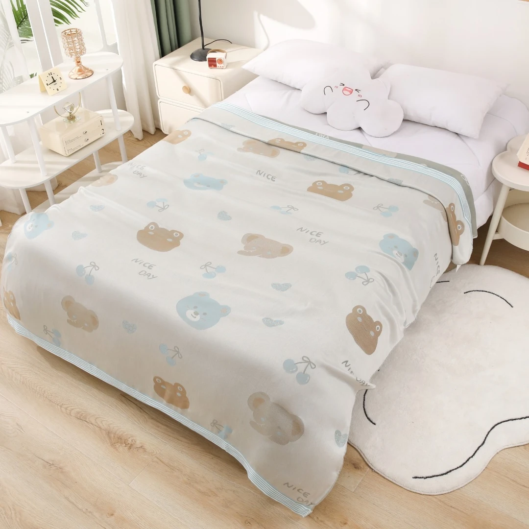 【樱桃小熊】1.2*1.5竹纤维奥地利天丝冷感毯夏凉被盖毯