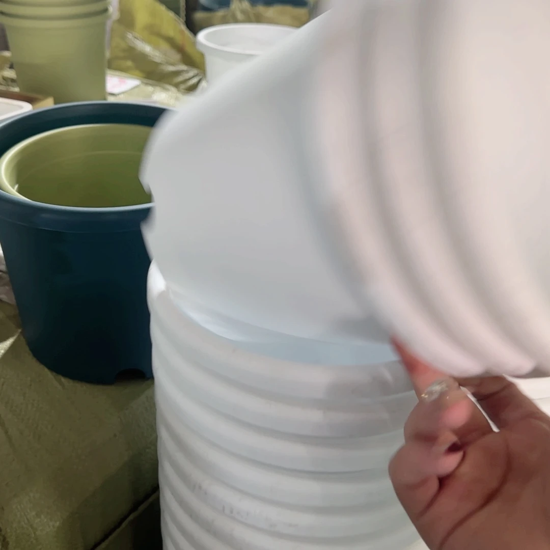 树脂四季盆3#无拖纯白10