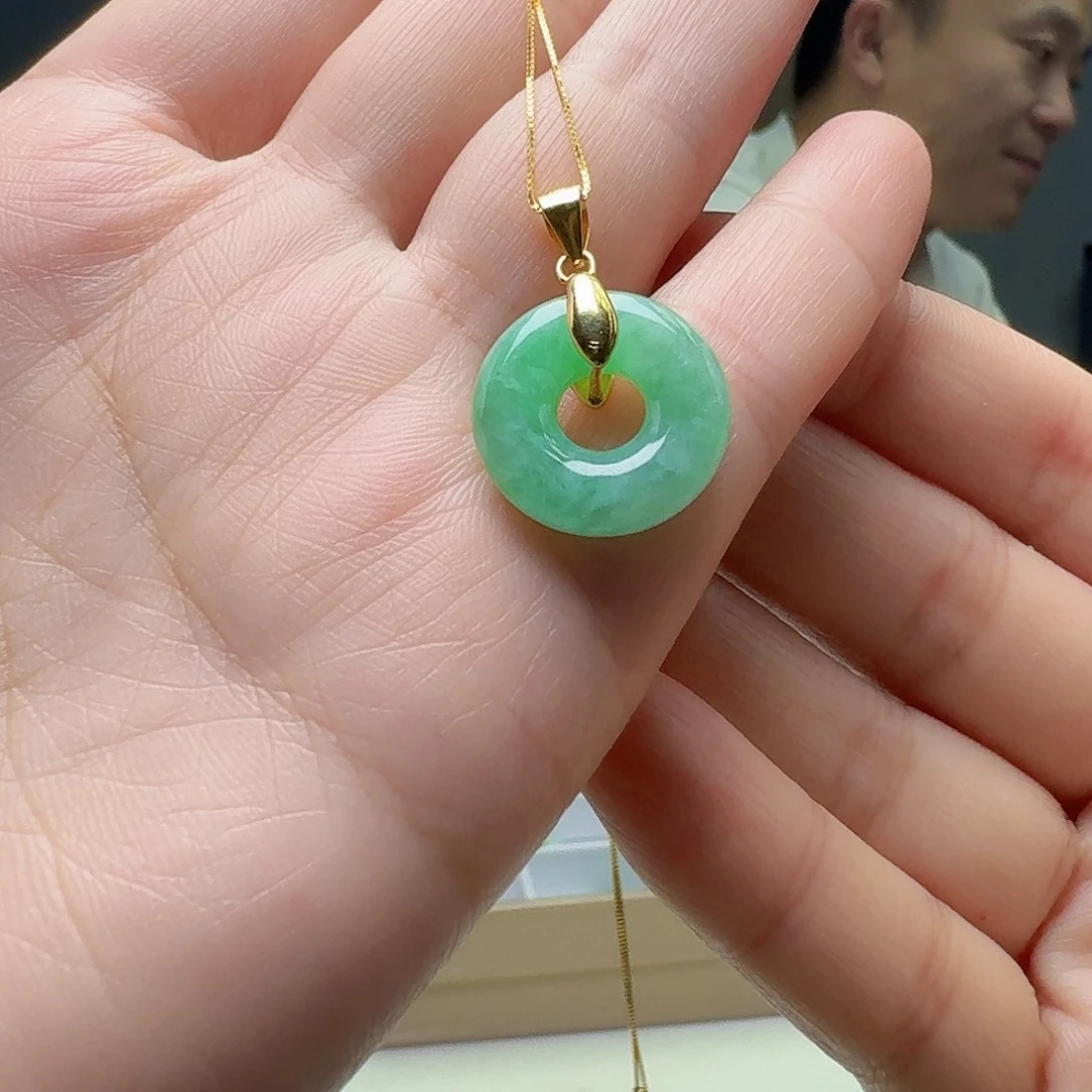 翡翠银S925镶嵌吊坠(赠链)天然