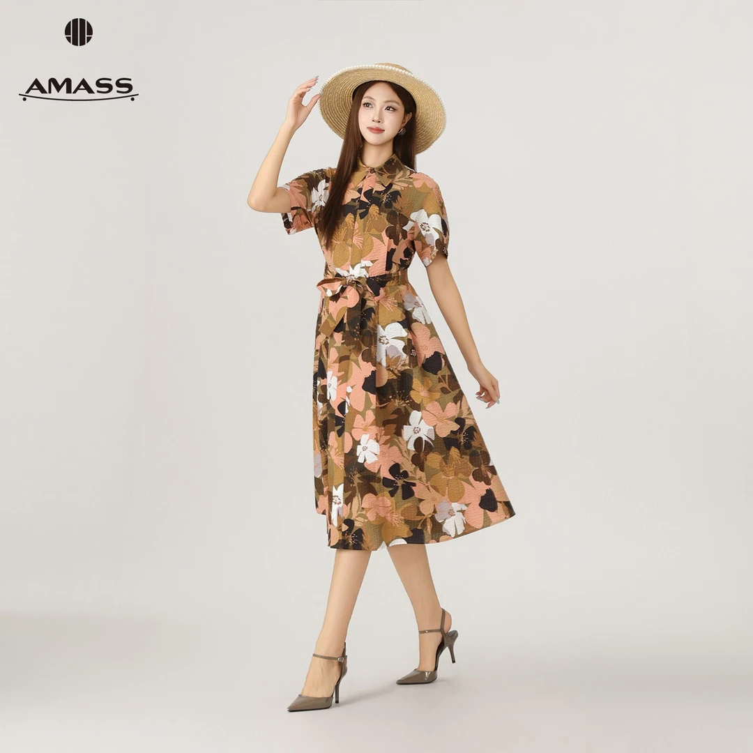 AMASS/阿玛施多巴胺夏季穿搭A字裙收腰显瘦连衣裙（附腰带）550052