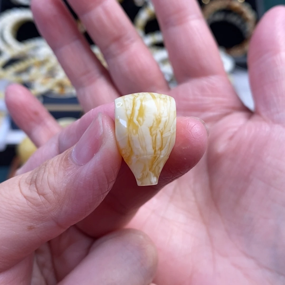裸石蜜蜡未镶嵌虎皮千层雪三通14.5