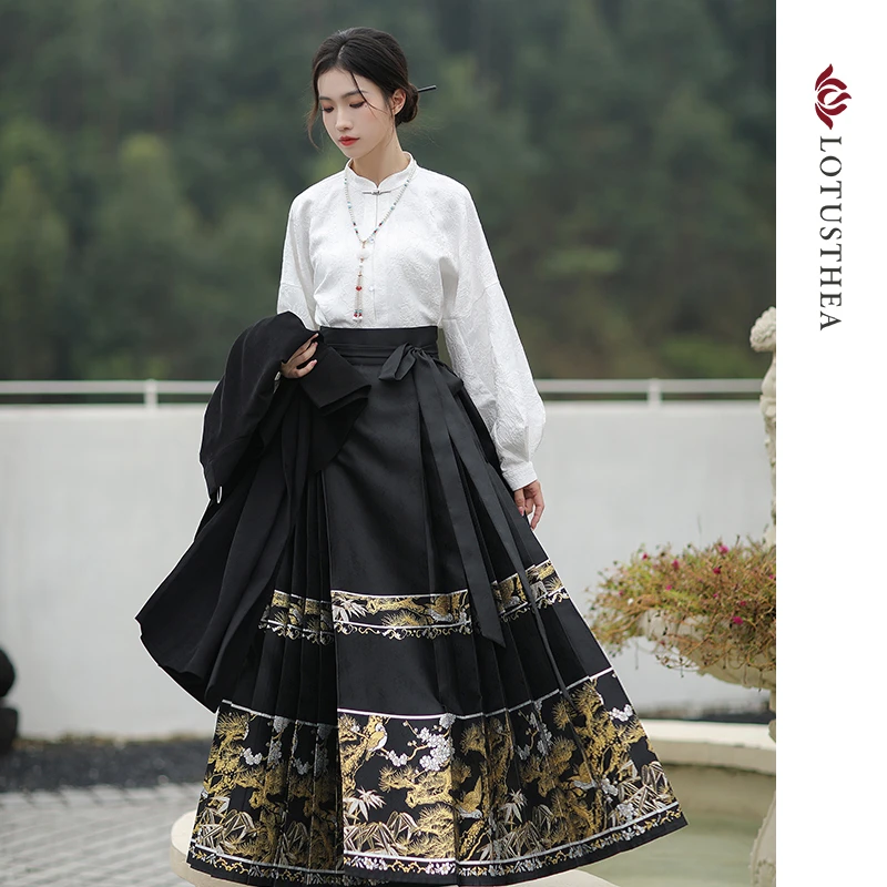 汉尚华莲【马面裙专场】岁晏衔xs春织金马面裙日常穿搭汉元素中国风