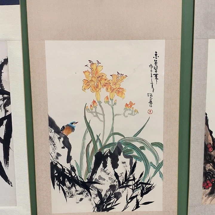 横款精品国画作品轴