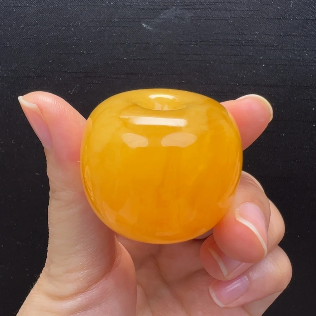 琥珀未镶嵌裸石焦皮橘红墩子