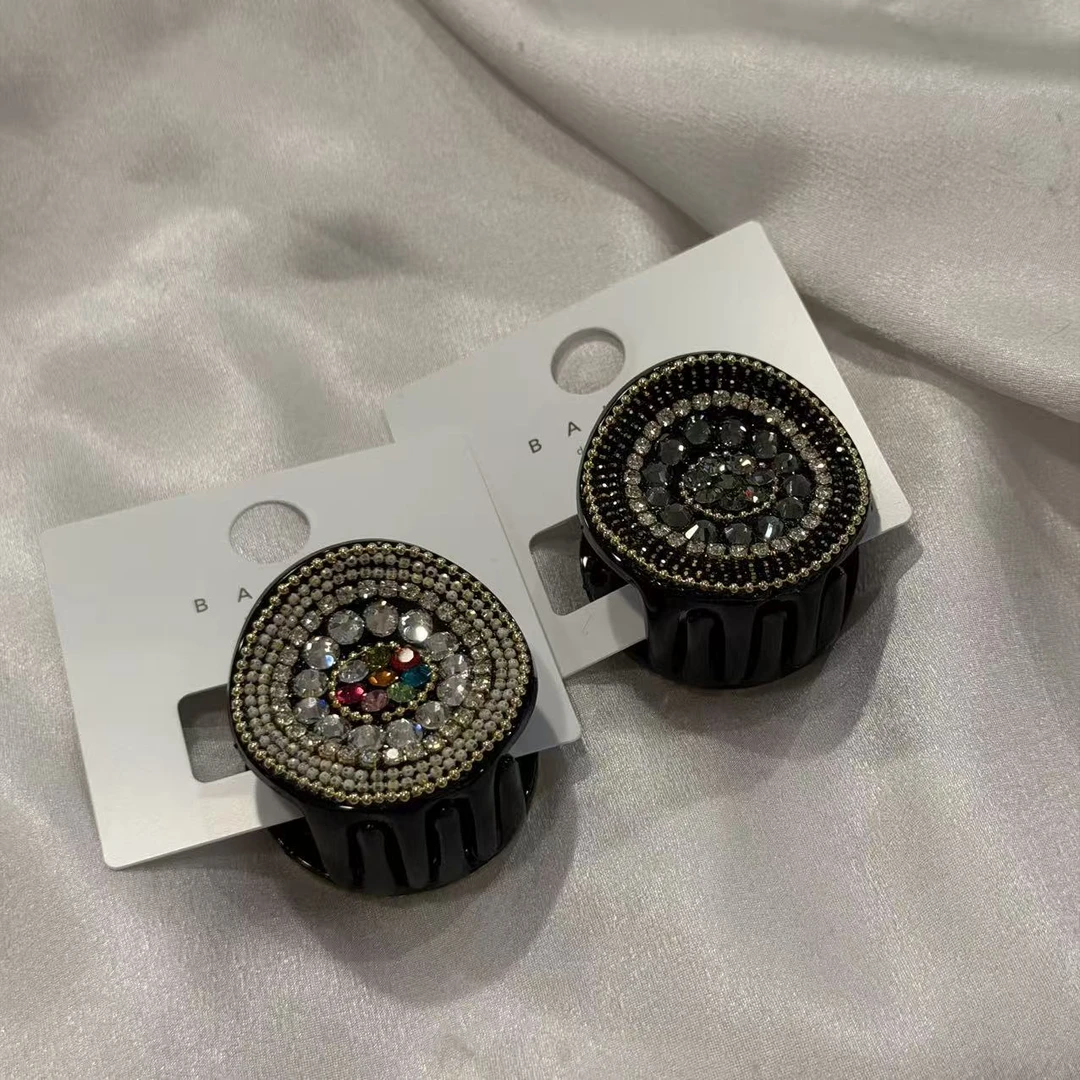 韩国 气质 小众 ins 手工 满钻 小饼干 抓夹D463