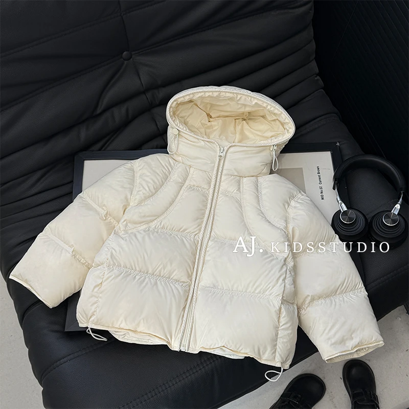 【厚乳松糕】阿卷冬装男女童纯色双倍加厚保暖连帽泡芙棉服HCXZ4790