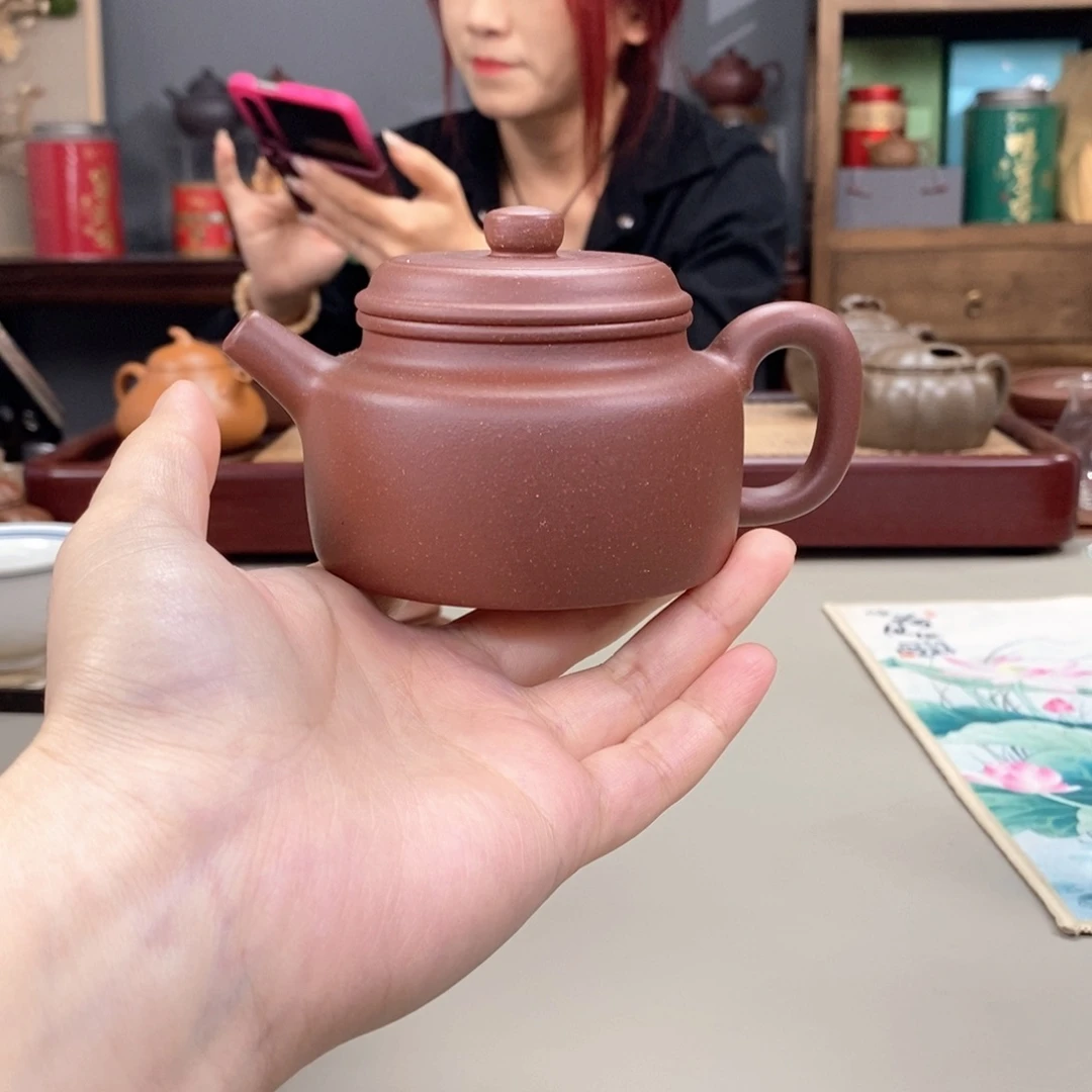 茶壶紫砂四号井紫泥半手德钟190cc