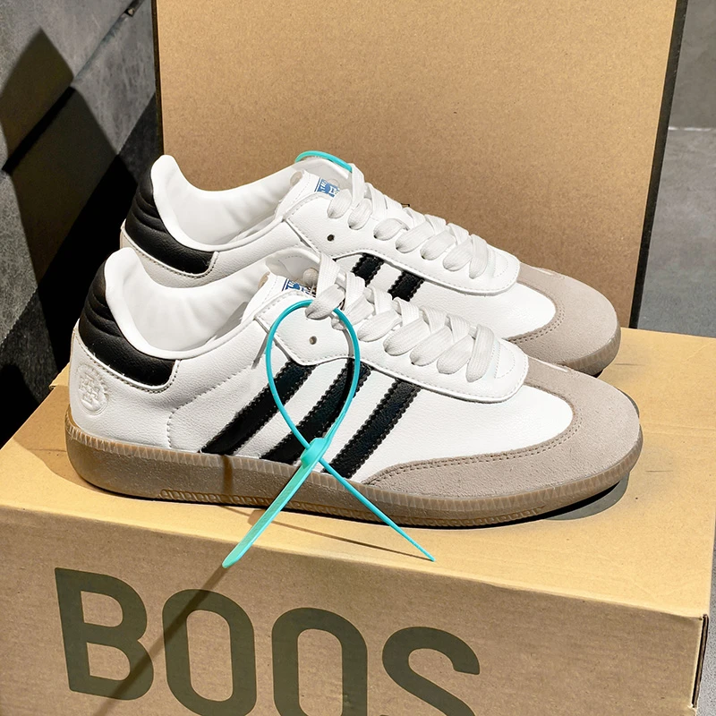 官方正品三杠德训鞋男鞋女2025新款平底阿甘鞋莆田运动休闲板鞋潮