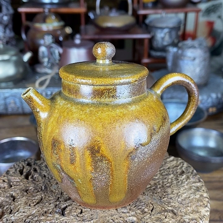 建水紫陶柴烧茶器，放漏炸，00060