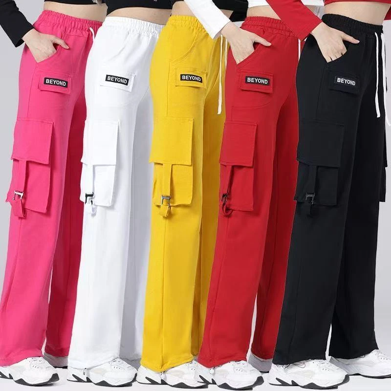 夏季广场舞服装工装裤跳舞新款宽松运动直筒健身跳操舞蹈裤薄款