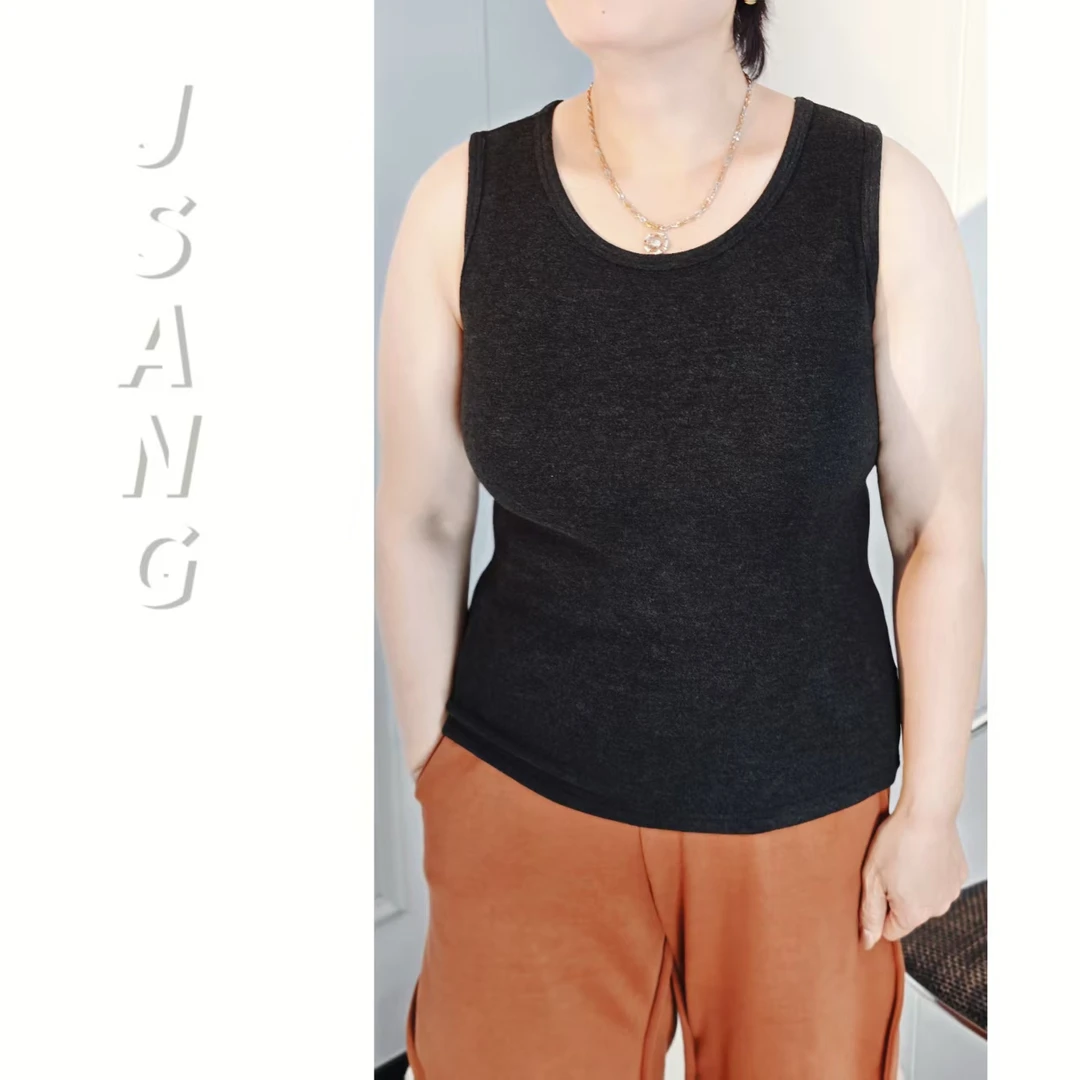6606#秋冬宽边加厚大码定制背心