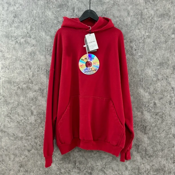 未使用 Balenciaga/巴黎世家 巴黎世家红色光盘版卫衣
