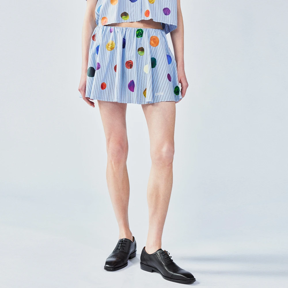 UOOYAA/乌丫2025夏新款「生活是···」油画波点短半裙UY25214Q134151