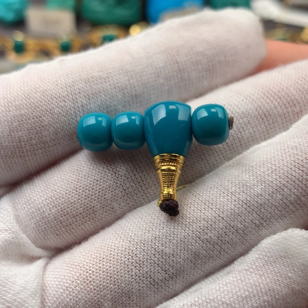 绿松石18K金镶嵌发饰