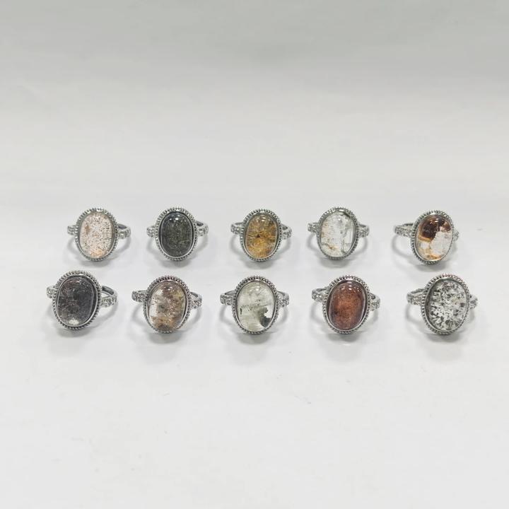 【书记甄选】天然幽灵水晶蛋面戒指 多样性发一件 305DK