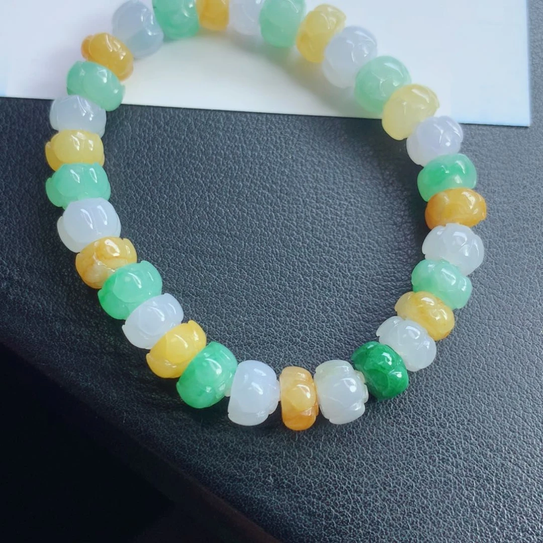 颈饰未镶嵌翡翠莲花手串