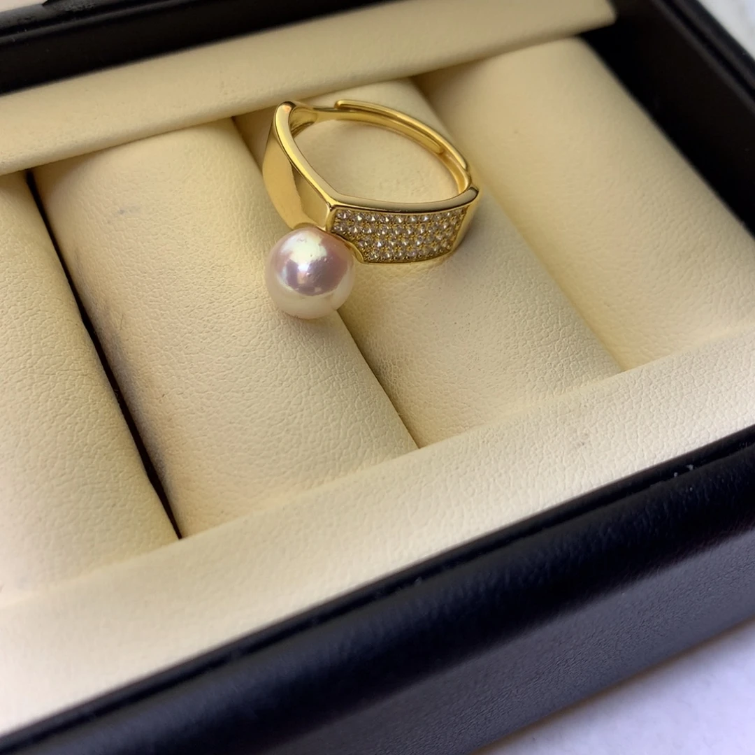 海水珍珠银S925镶嵌戒指