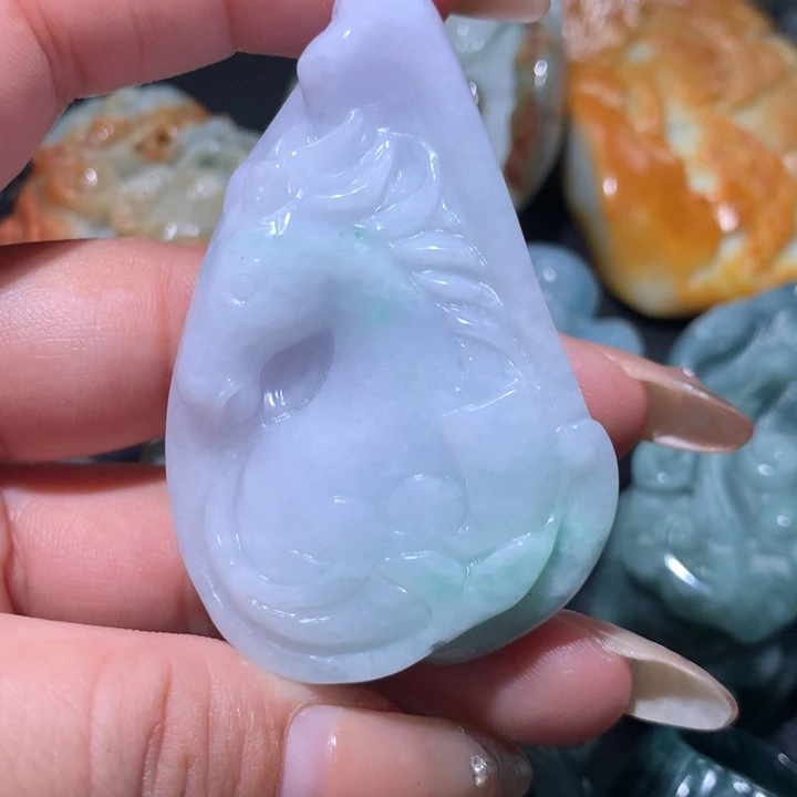 翡翠未镶嵌颈饰保真天然A货翡翠