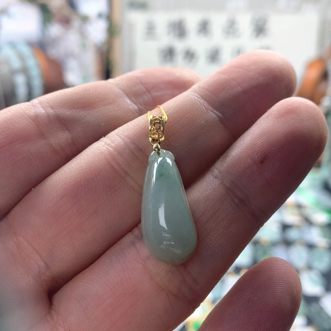颈饰银S925镶嵌翡翠花***茶