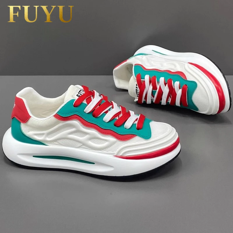 秋冬透气撞色老爹鞋男款潮流时尚休闲百搭大码厚底增高运动男鞋