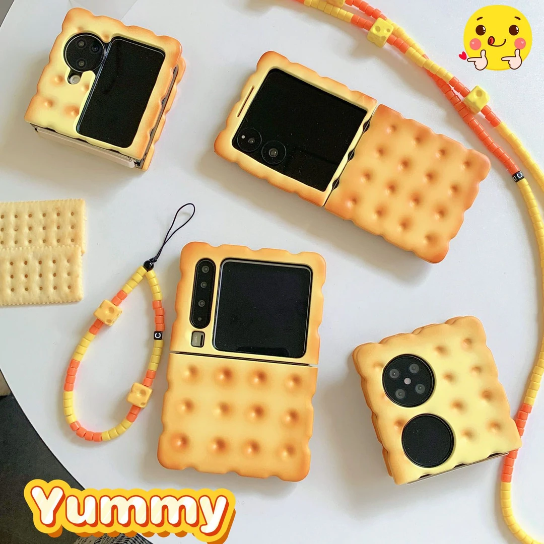 仿真创意饼干适用华为PuraX折叠屏手机壳pocket2保护套硬壳p50poc