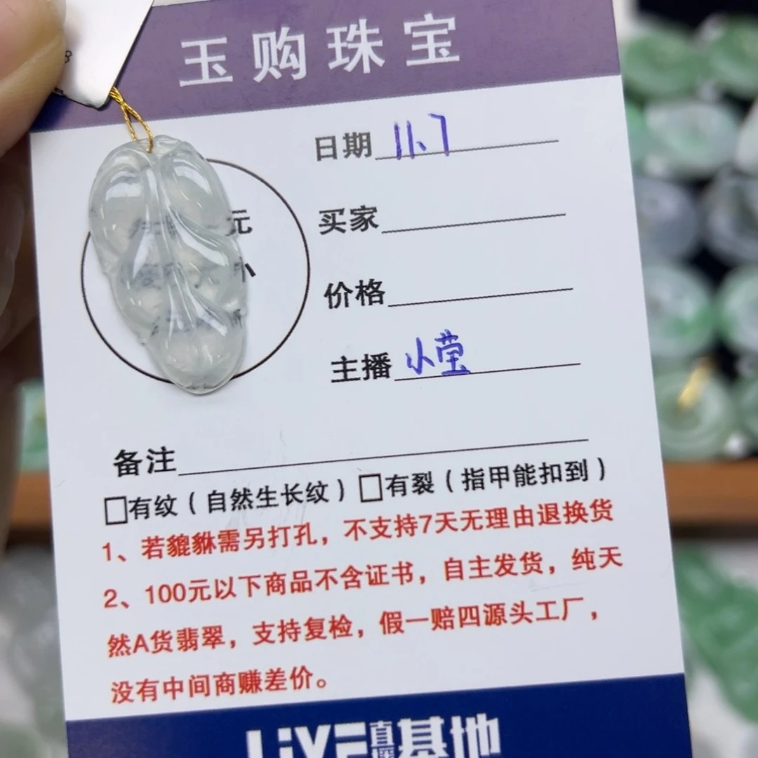 颈饰未镶嵌翡翠树叶