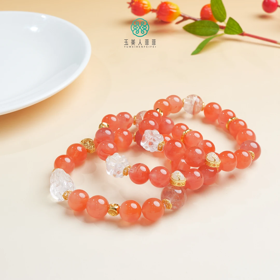 石惑珠宝@南红玛瑙单圈貔貅圆珠手串11mm多样性发一