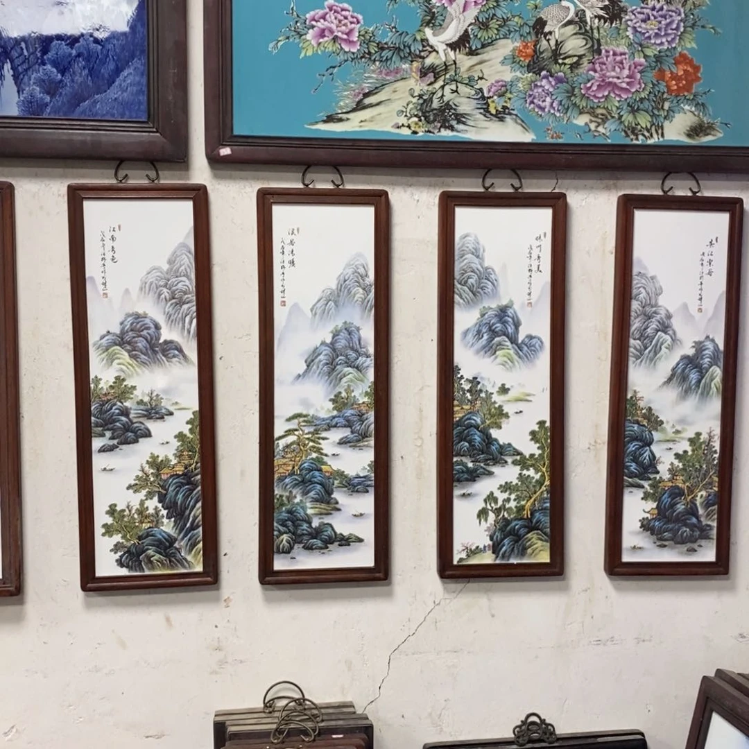 瓷片80*28*4景德镇瓷板画柴窑烧制
